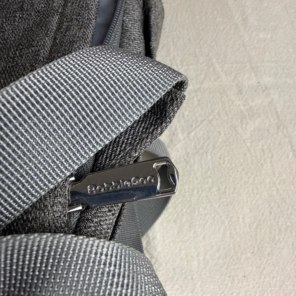 Babble Roo Diaper Bag Backpack Unisex Large Grey Modern Quilted Multi-Pocket